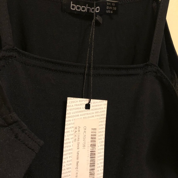 NWT Boohoo Tassle Swing Cami Black - Picture 6 of 8
